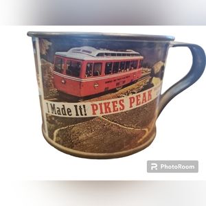 Old Cup Pikes Peak Colorado Tin Souvenir Mug Vintage Condition